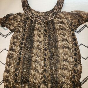 Aria Brown Snake Print Blouse